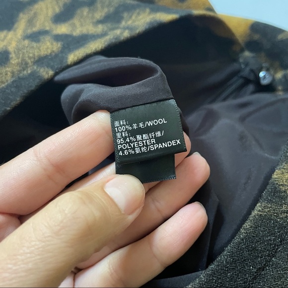 Lafayette 148 Black and Brown Animal Print Midi Dress - Picture 11 of 11